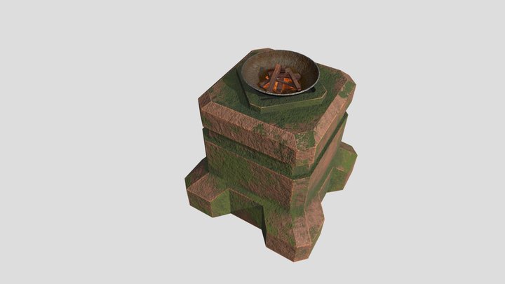 Small tomb decoration with brazier 3D Model