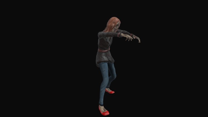 Zombie female model 3D Model