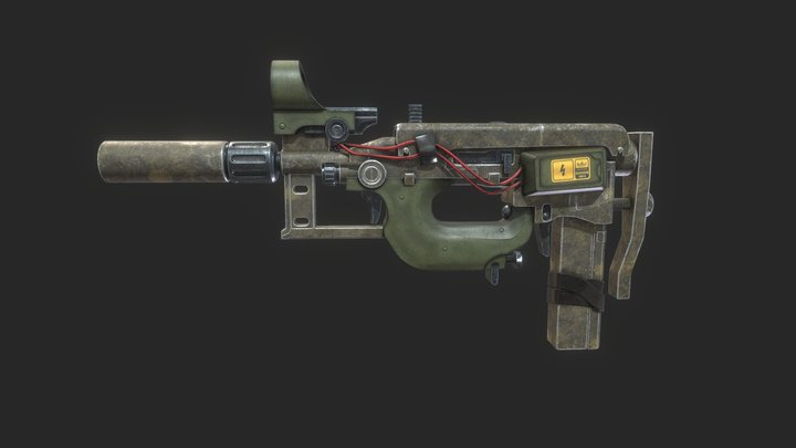 Nyx Rifle Scifi Game Ready 3D Model