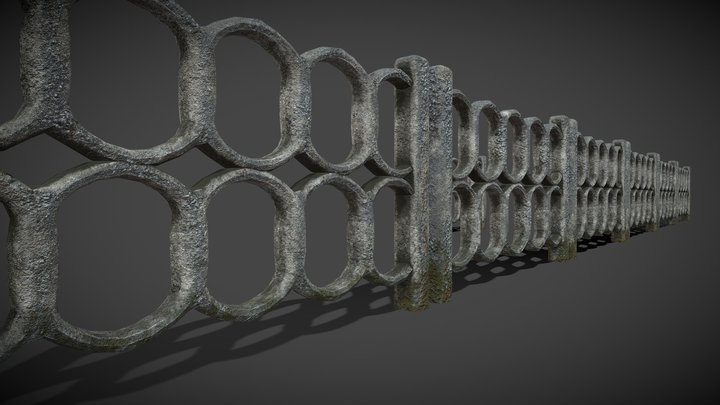 Garden cement fence Wall Building – Modelo 3D gratuito STL