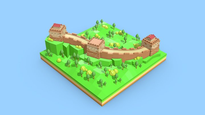 Great Wall of China LowPoly 3D 3D Model