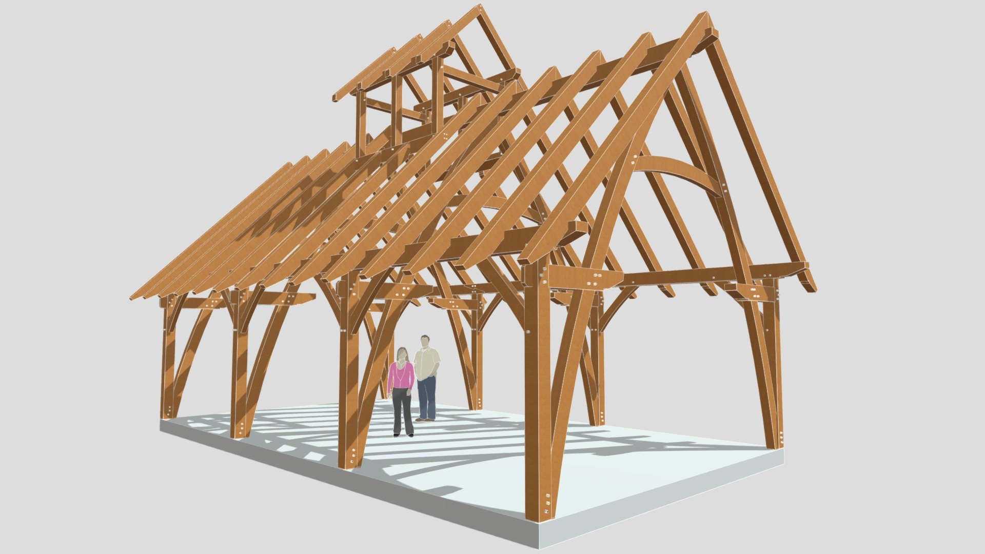 20x36 Cruck Timber Frame Chapel — Sketchfab embed 3D viewer