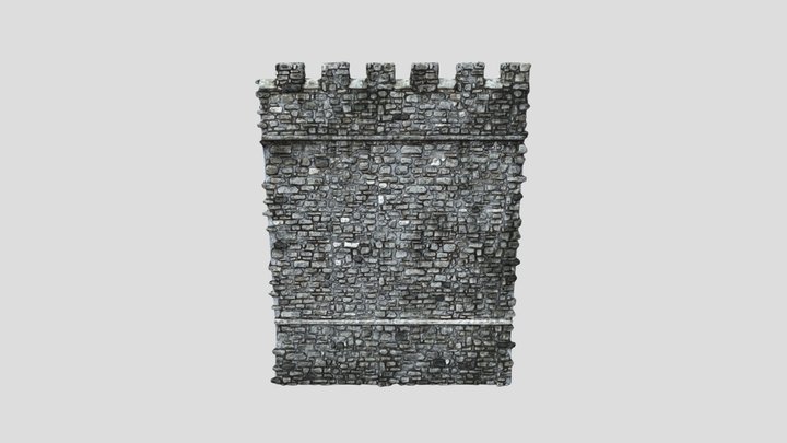 Large Medieval Wall - modular 3D Model