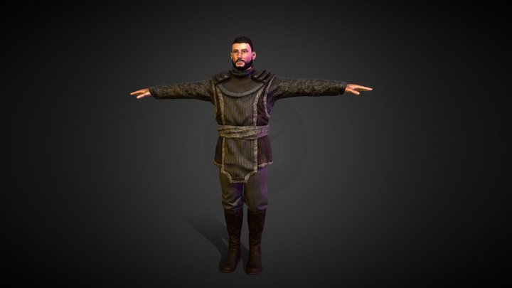 viking character - human riged model 3D Model