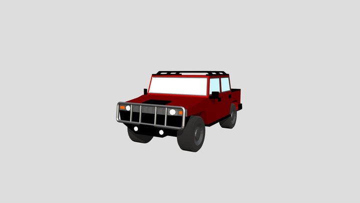 Low-poly Car "Hummer H2" 3D Model