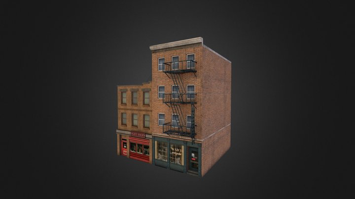 Retro City Pack Building 04 3D Model