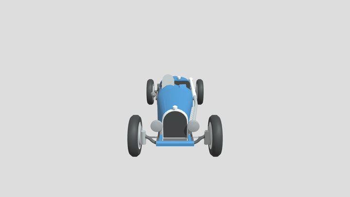 Bugatti-T59 lowpoly for 3D-printing