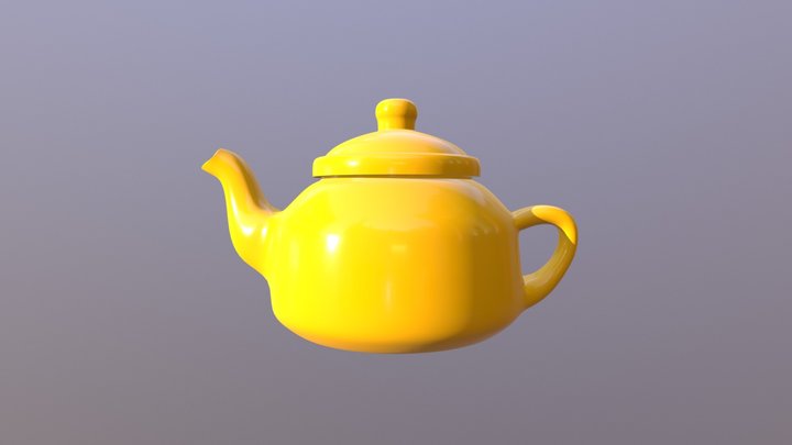 Yellow Teapot 3D Model