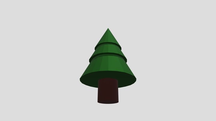 Low- Poly Pointy Tree 3D Model