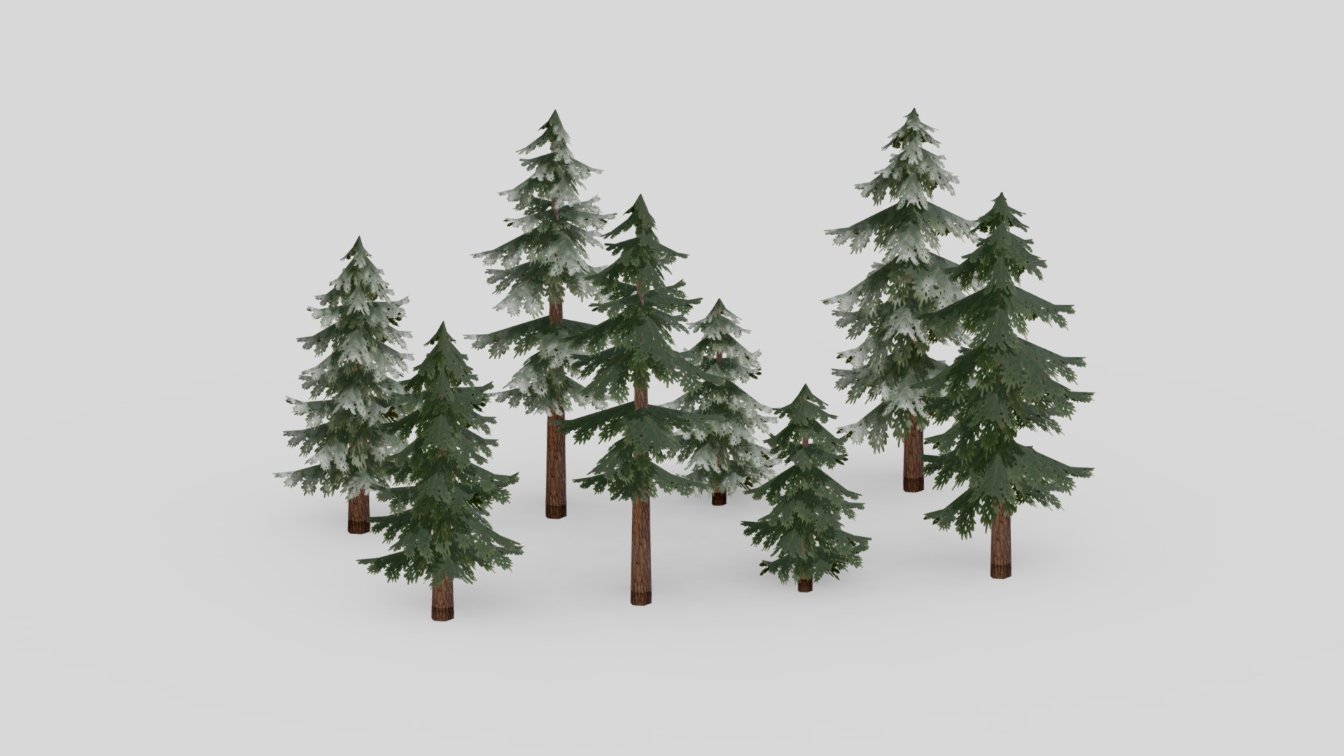 3D model Pine Tree Pack Lowpoly 3LOD - This is a 3D model of the Pine Tree Pack Lowpoly 3LOD. The 3D model is about a group of trees.