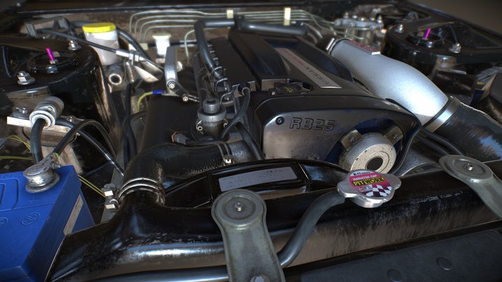 Nissan Skyline GTR R32 Engine 3D Model