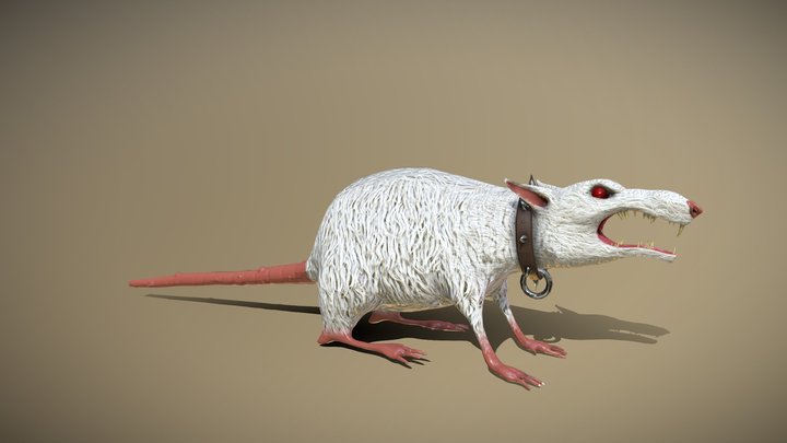 Dark rat ready for games 3D Model