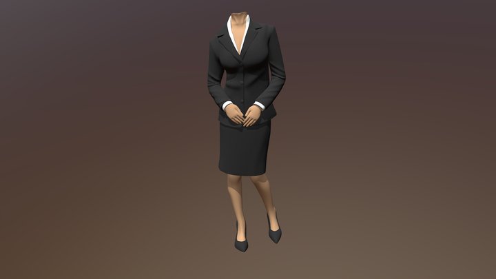 Office-girl New 3D Model