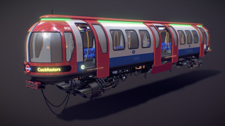 Cyberpunk London Tube Train 3D Model
