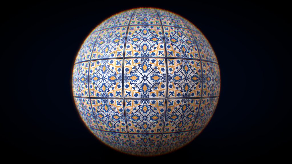 Blue & Yellow Patterned Tiles | Tile Texture
