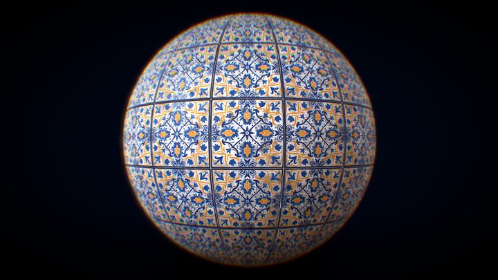 Blue & Yellow Patterned Tiles | Tile Texture – Modello 3D gratuito STL