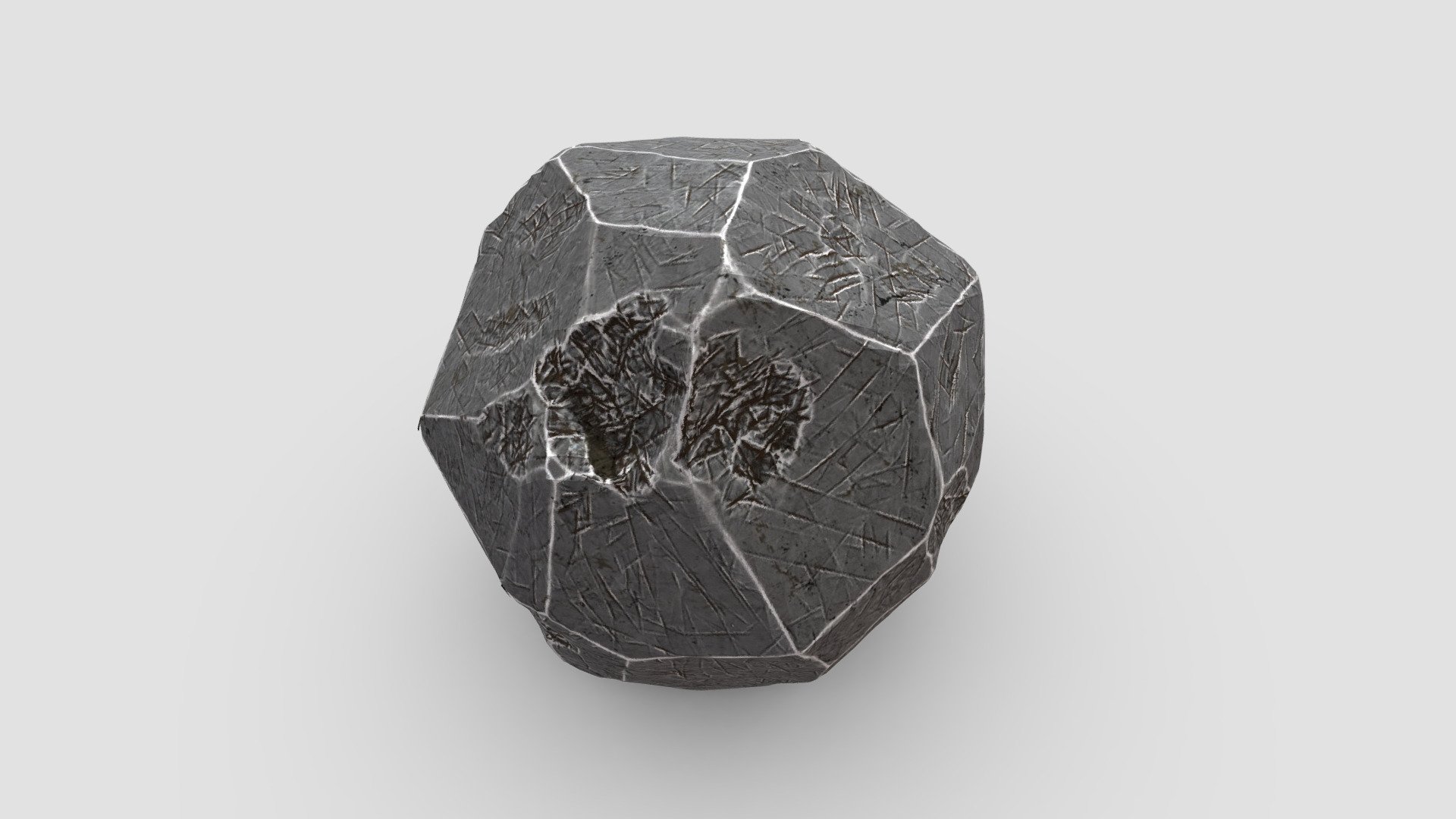 Low Poly Rock - Mossy
