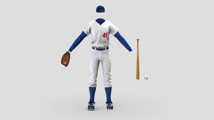 SAVE Men's Full Baseball Softball Uniform 3D Model