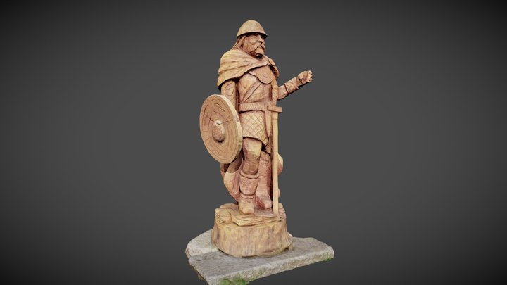 Warrior Wood Statue Scan