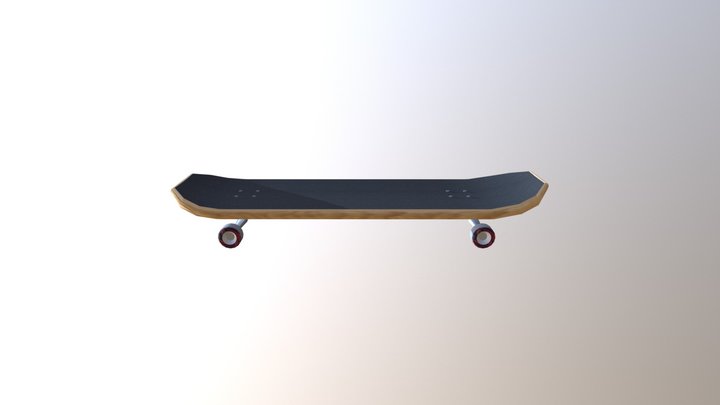High Poly Skateboard 3D Model