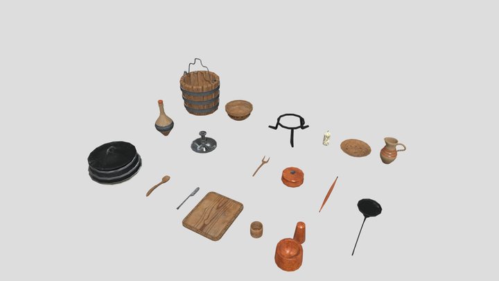 Fantasy in-house props free 3D Model