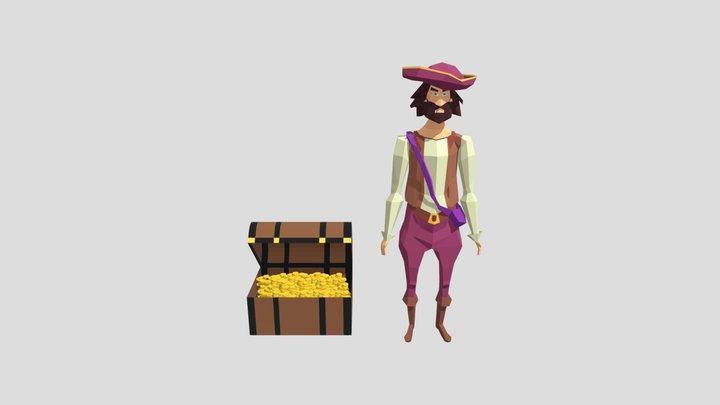 Pirate Low_Poly 3D Model