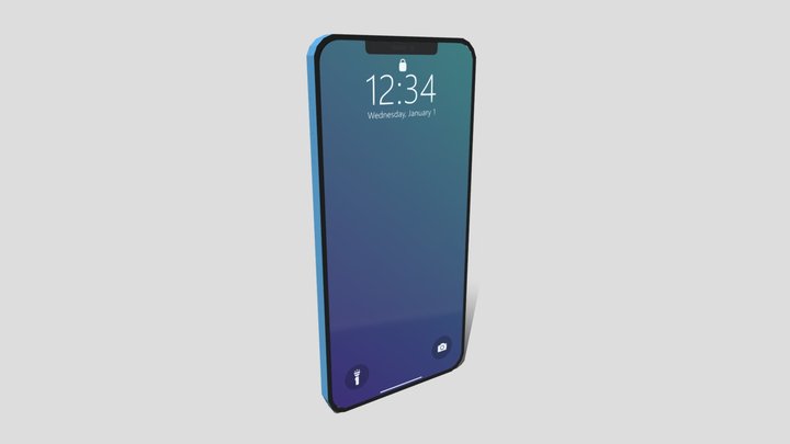 Low Poly iPhone X 3D Model