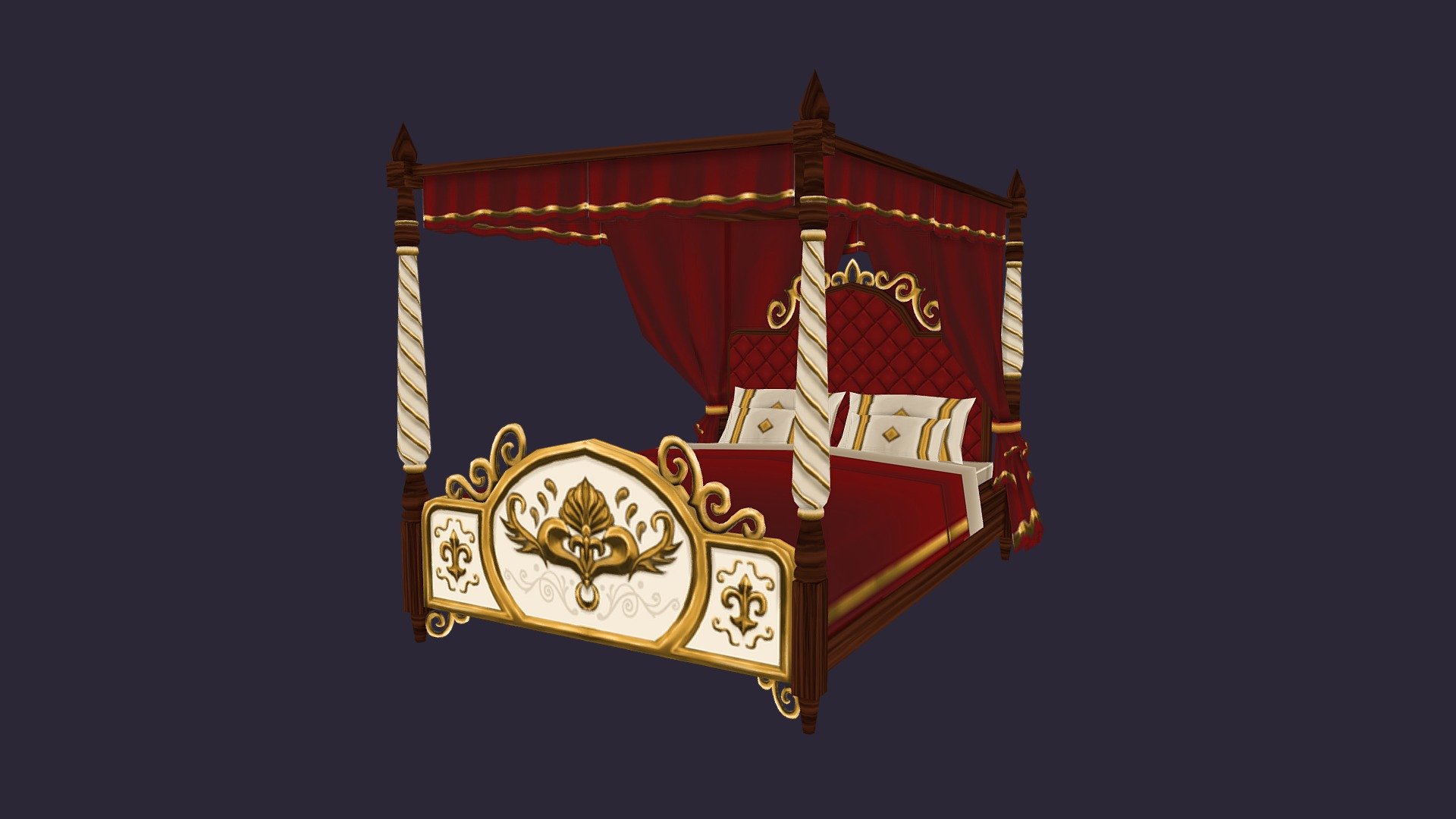 Royal Bed 3D model by Hans Designs (ChristianHansen) [60fe9a8