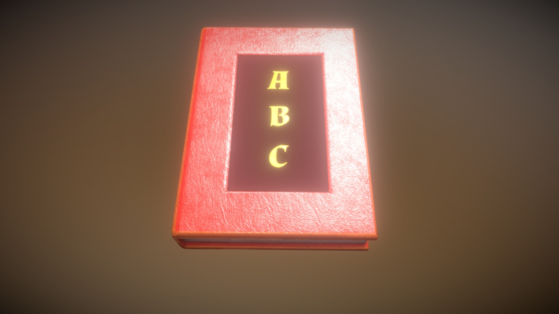 3D model Low Poly ABC Book PBR Game Ready - This is a 3D model of the Low Poly ABC Book PBR Game Ready. The 3D model is about a red square with a yellow and white logo on it.