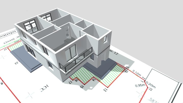 Jugului 4 Rooms P+1 3D Model