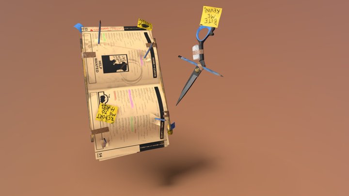 Office Blade and Shield 3D Model