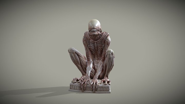 Alien sitting 3D Model