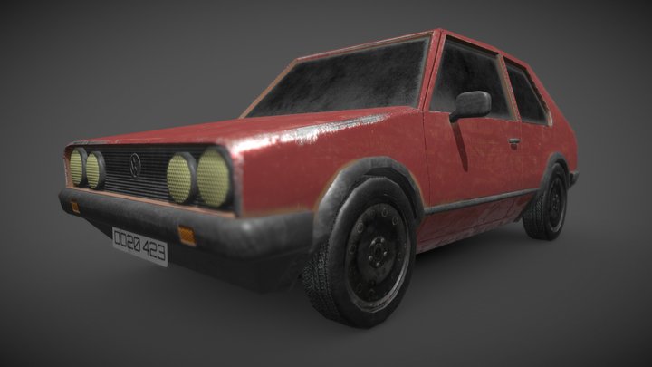VW Golf Mk1 - Low Poly 3D Model