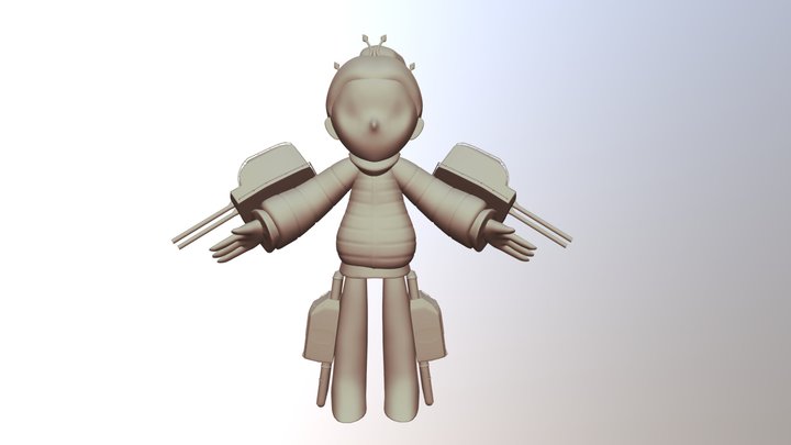 Yukikaze Boat Girl 3D Model