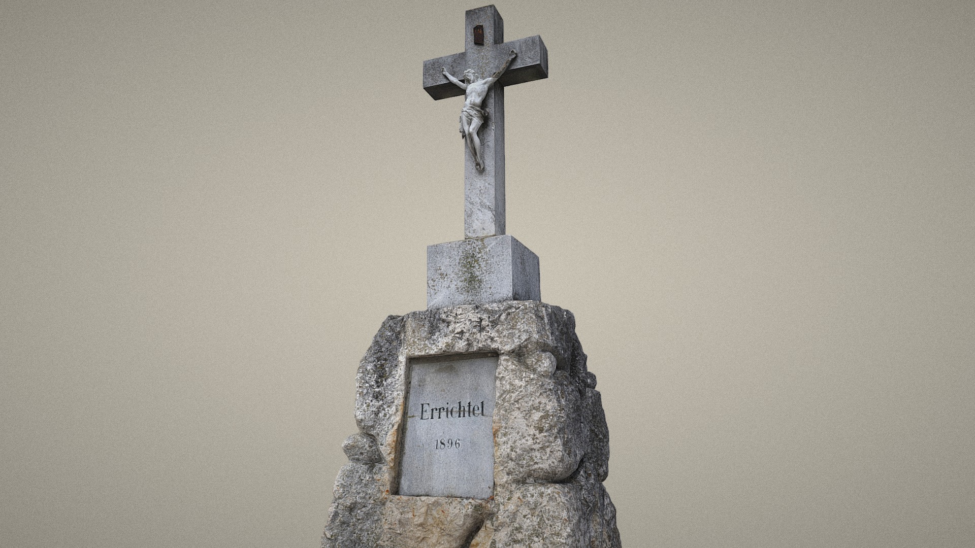 3D model Friedhofskreuz - This is a 3D model of the Friedhofskreuz. The 3D model is about a cross on a stone.