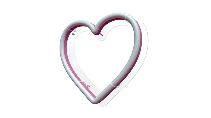 Neon Sign - Love Heart 3D Model