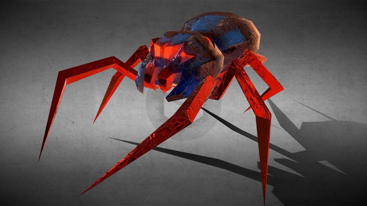 Ultra-Low-Poly Spider 3D Model