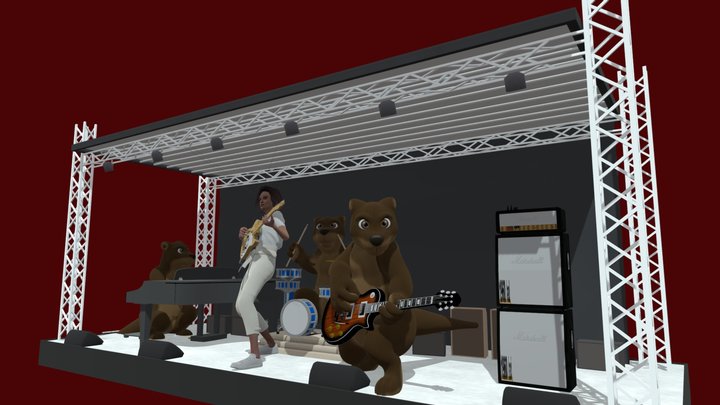 Pomme Play  With Marmots'Band 3D Model