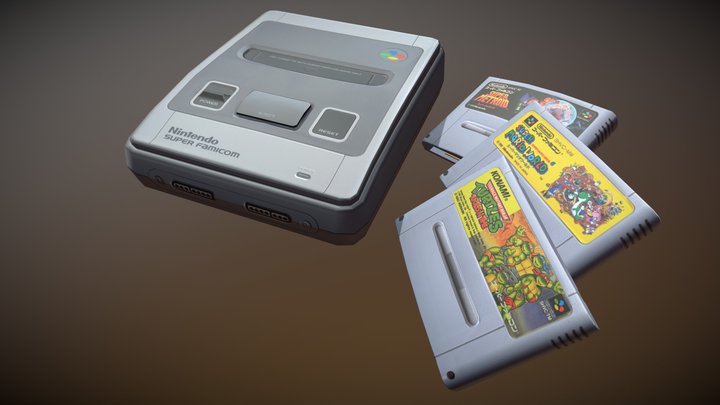 Super Famicom system 3D Model