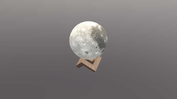 Moon turning on a pedestal 3D Model
