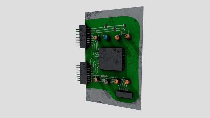 Green Electronic Board 3D Model