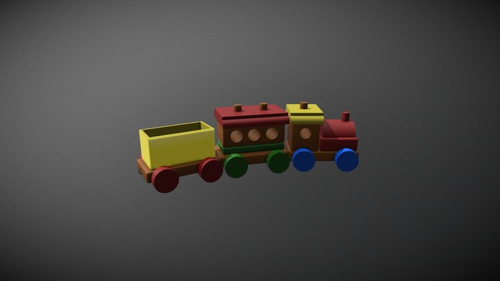 Train Toy wood 3D Model