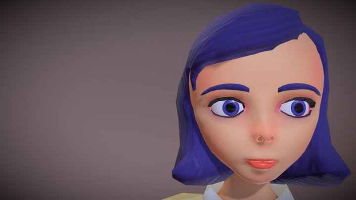 Stylized Cartoony Lady 3D Model