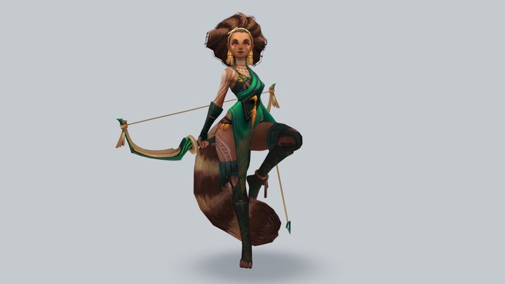 Ringtail Gurl 3D Model