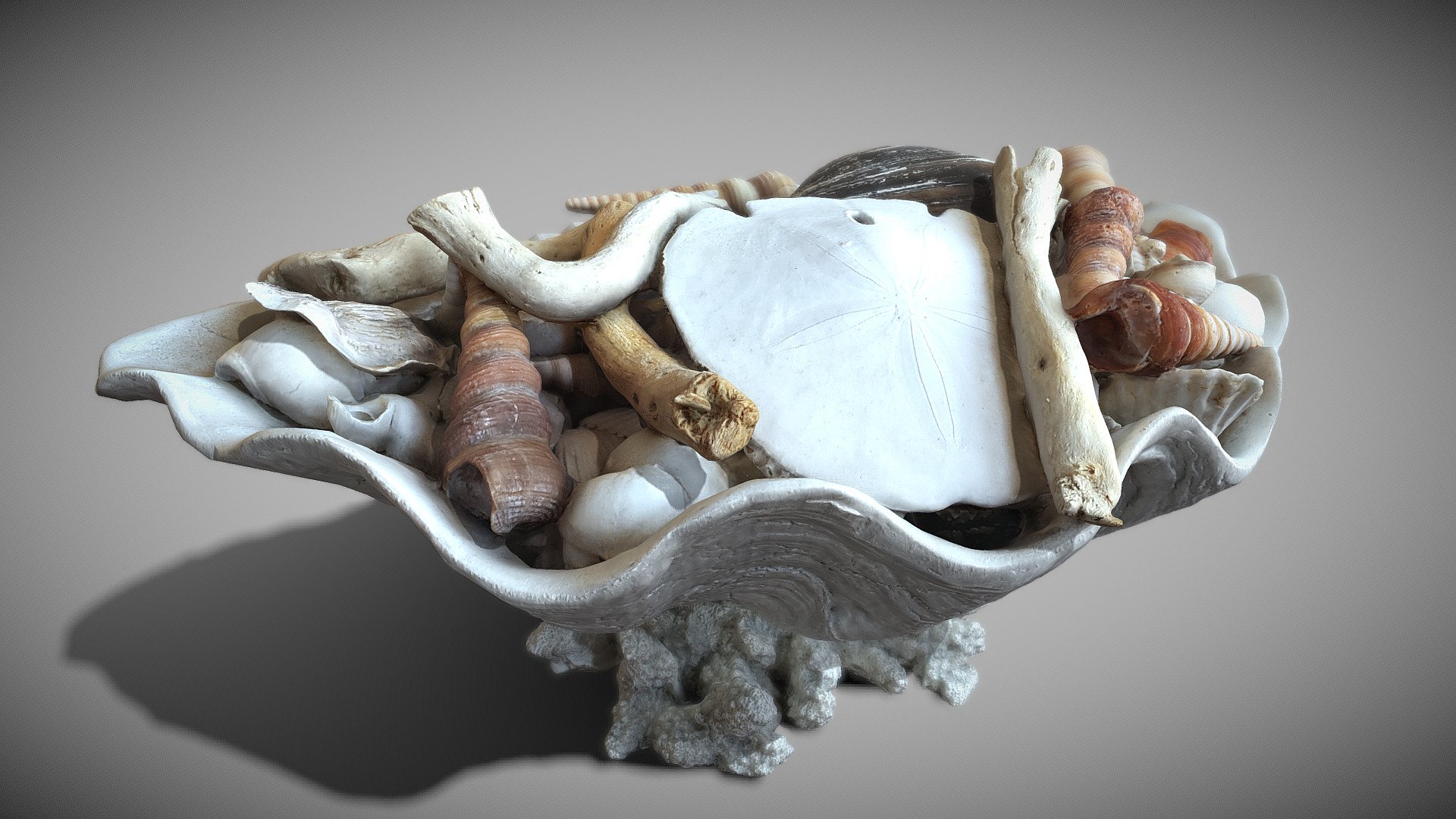 Decorative Bowl of Sea Shells Buy Royalty Free 3D model by ஜCIHIRISஜ