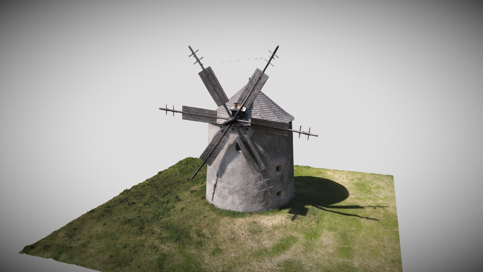 Windmill in Tes, Hungary - 3D model by fotogram [61142f0] - Sketchfab