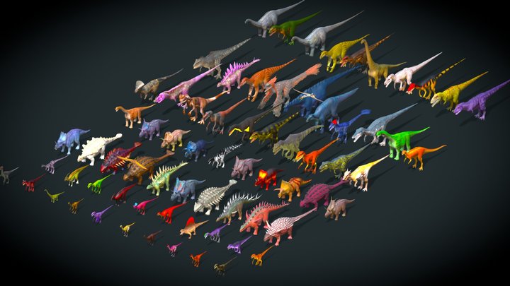 70+ Low Poly Realistic Mega Dinosaur Pack-1 3D Model