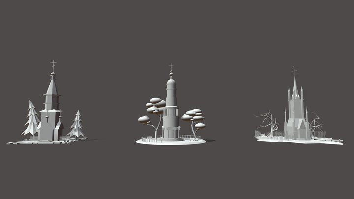 HW3_silhouette_churches 3D Model