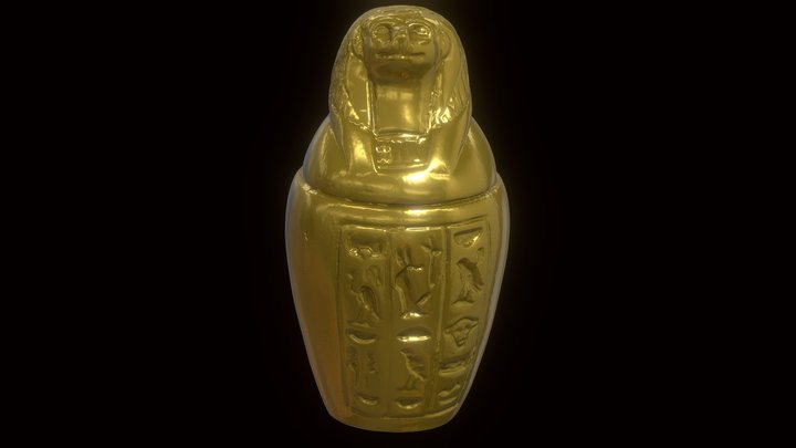 Egyptian canopic Jar / Vaso canope egipcio 3D Model