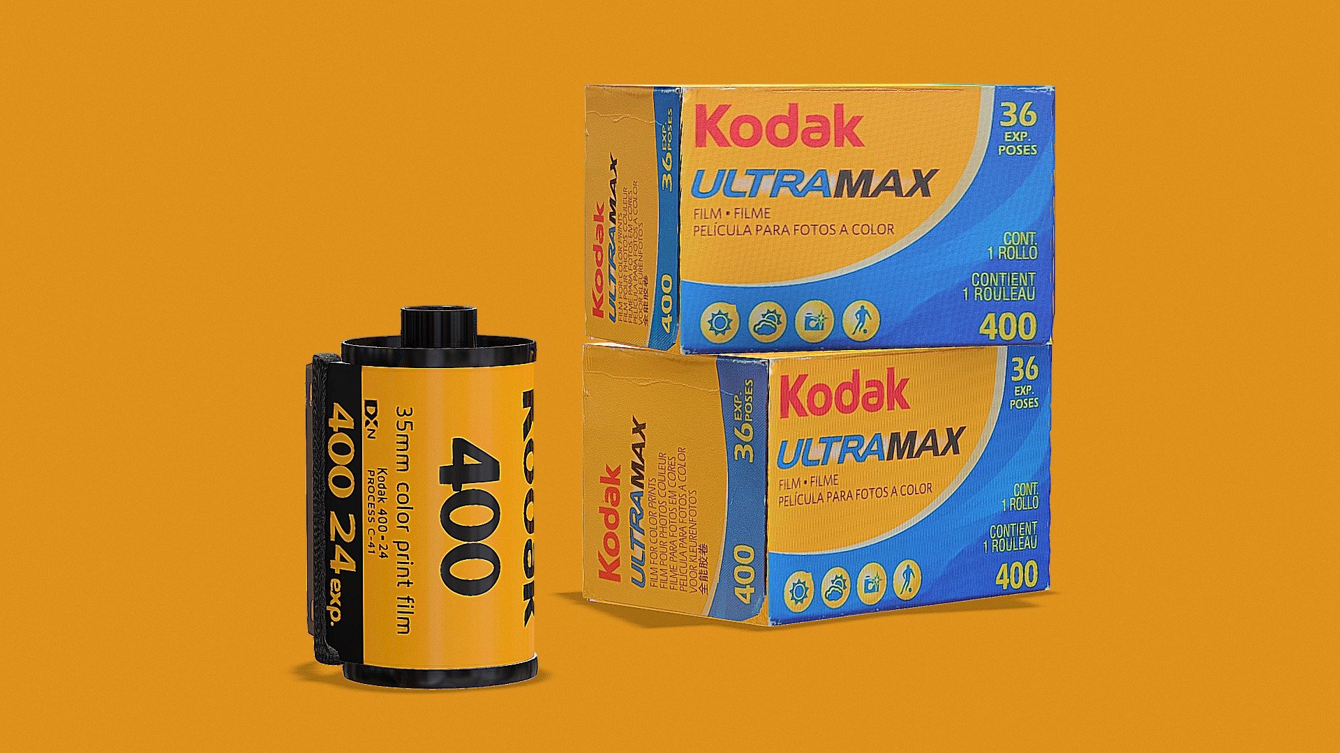 Kodak Ultramax 400 film roll - Buy Royalty Free 3D model by 
